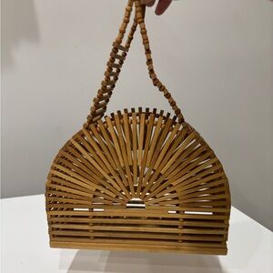 Cult Gaia Small Ark Bamboo Bag Natural Wooden Top Handle Summer